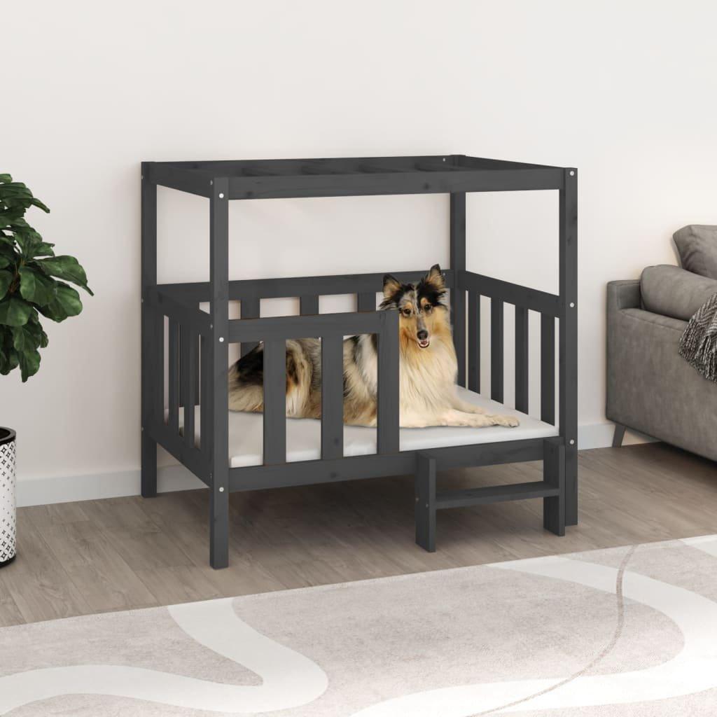 Dog Bed Grey 105.5 x 83.5 x 100 cm Solid Wood Pine