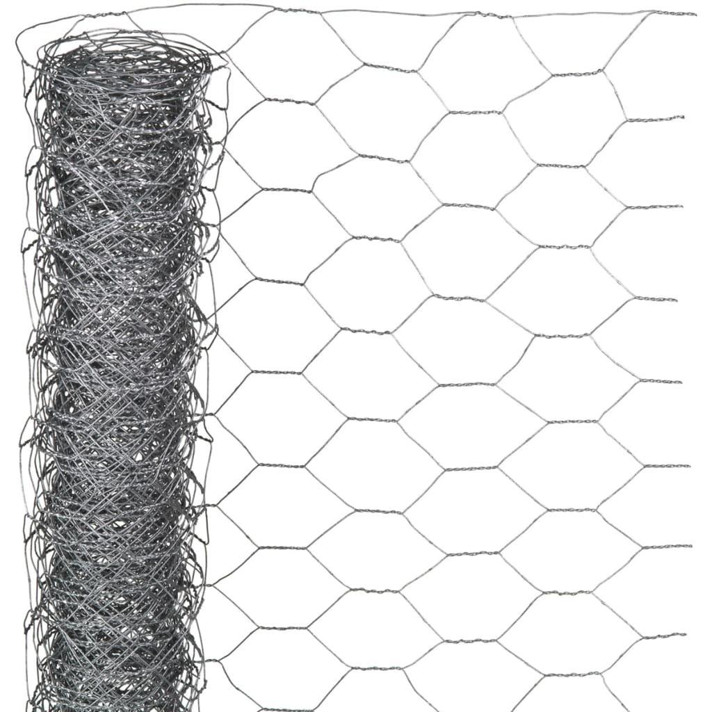 Nature Wire Mesh Hexagonal 0.5x2.5 m 25 mm Galvanised Steel