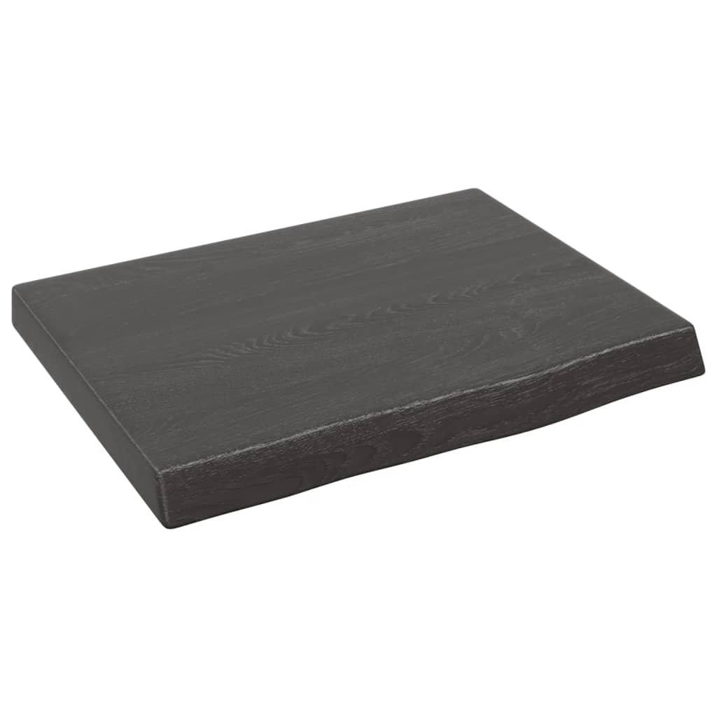 Wall Shelf Dark Grey 40x30x(2-4) cm Treated Solid Wood Oak