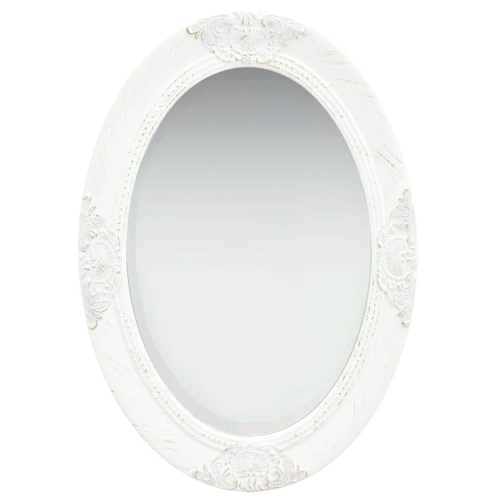 Wall Mirror Baroque Style 50x70 cm White