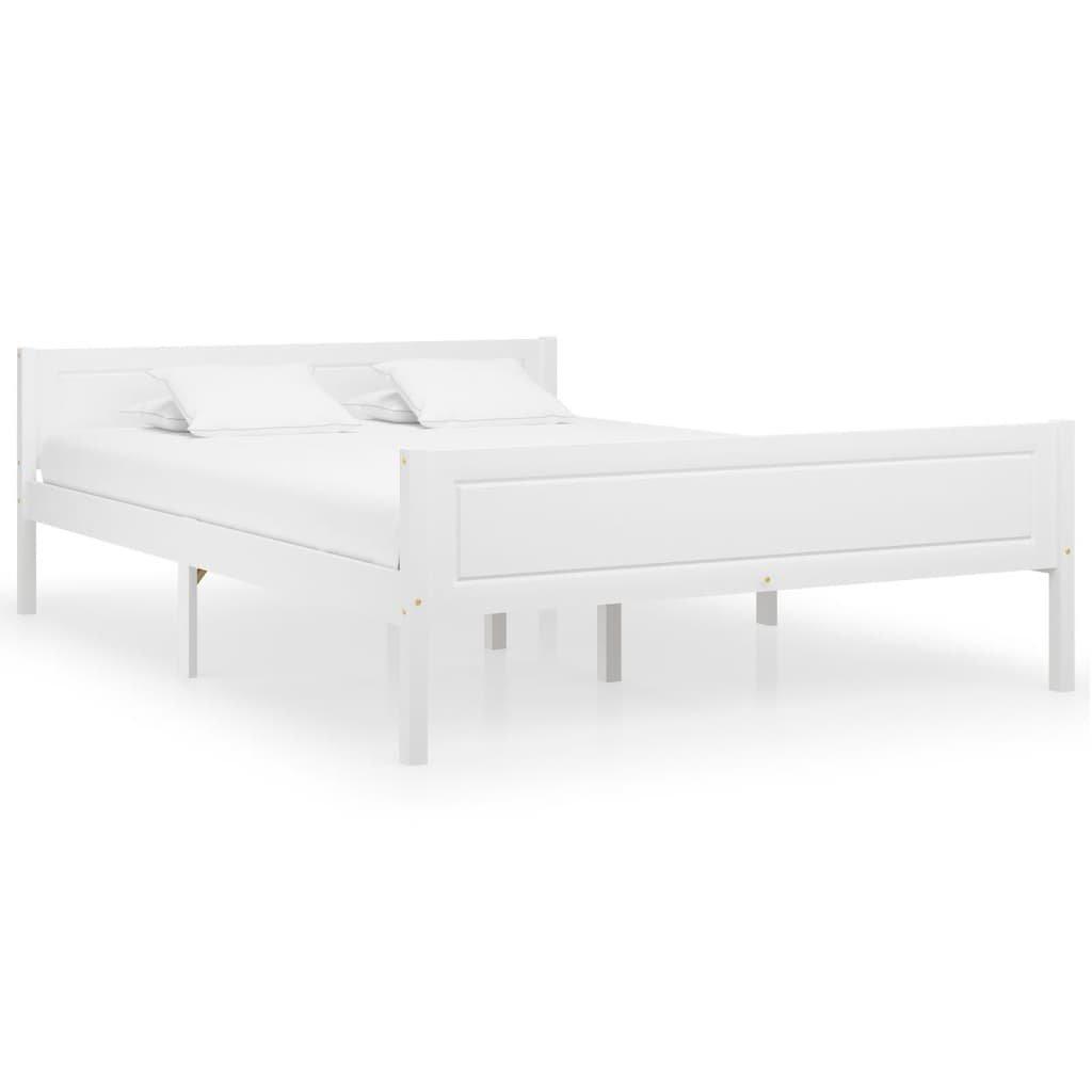 Bed Frame Solid Pinewood White 120x200 cm