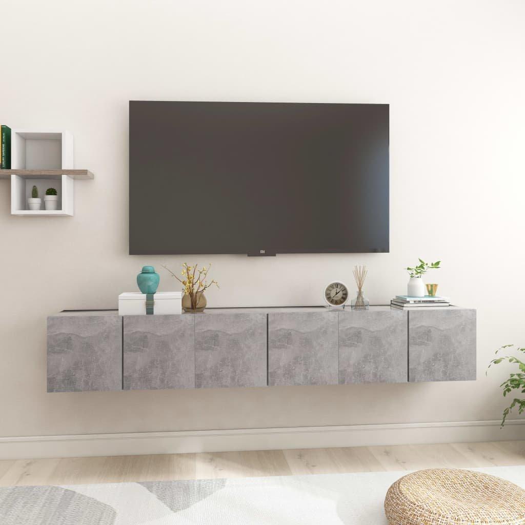 Hanging TV Cabinets 3 pcs Concrete Grey 60x30x30 cm
