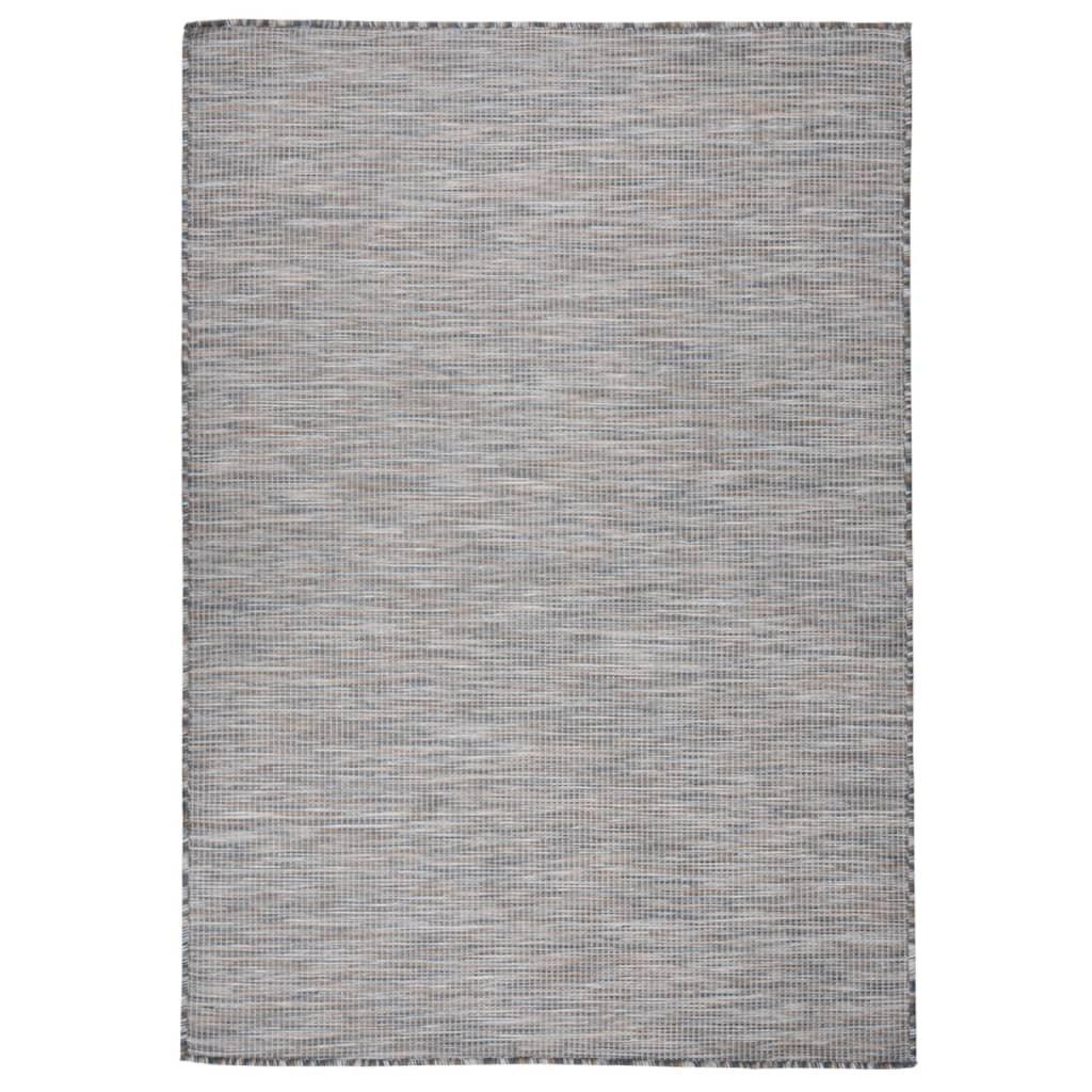 Outdoor Flatweave Rug 140x200 cm Brown and Blue