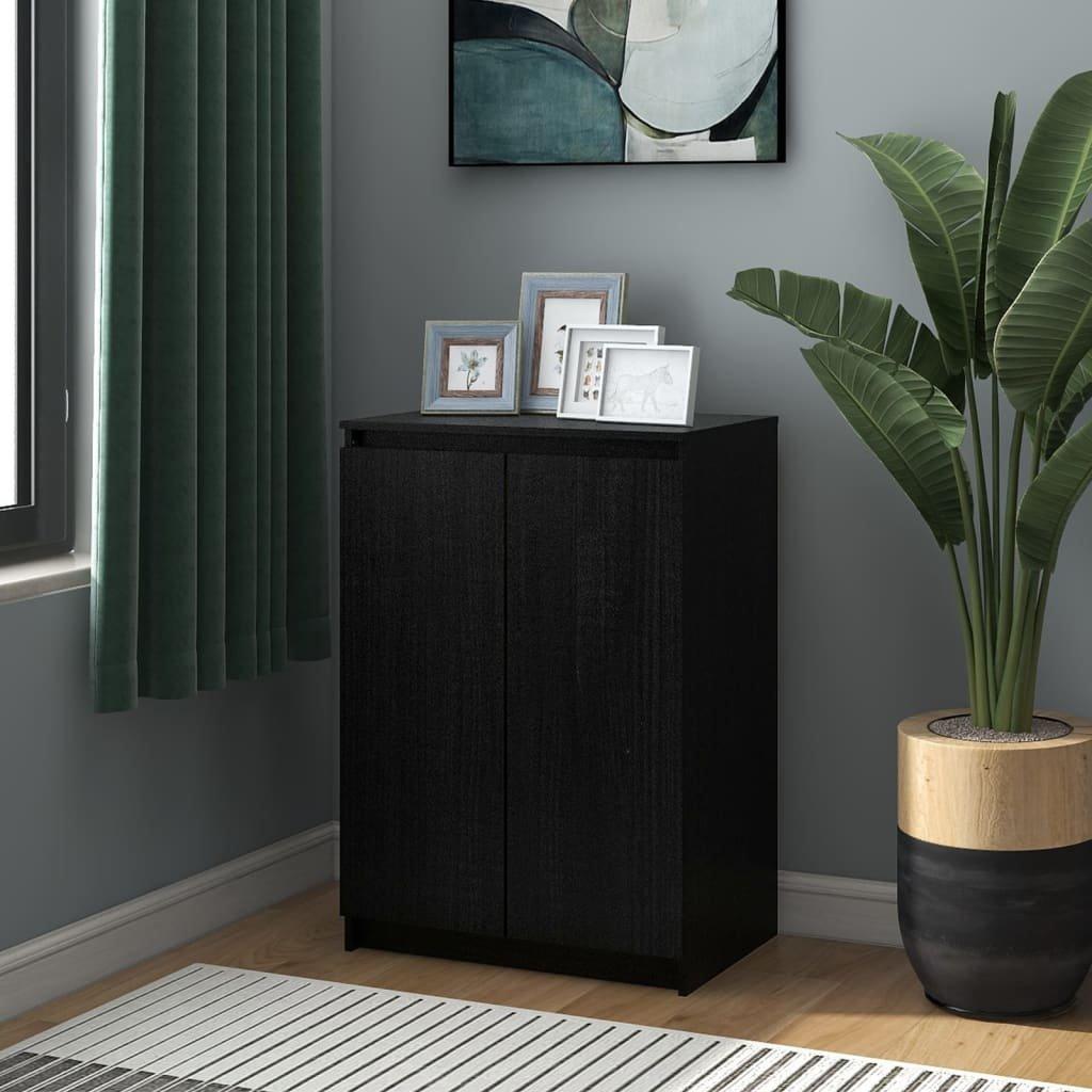 Sideboard Black 60x36x84 cm Solid Pinewood