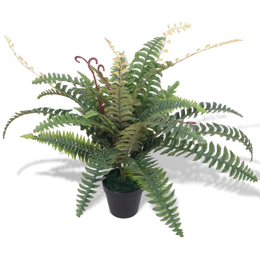 Artificial Fern Plant with Pot 60 cm Green