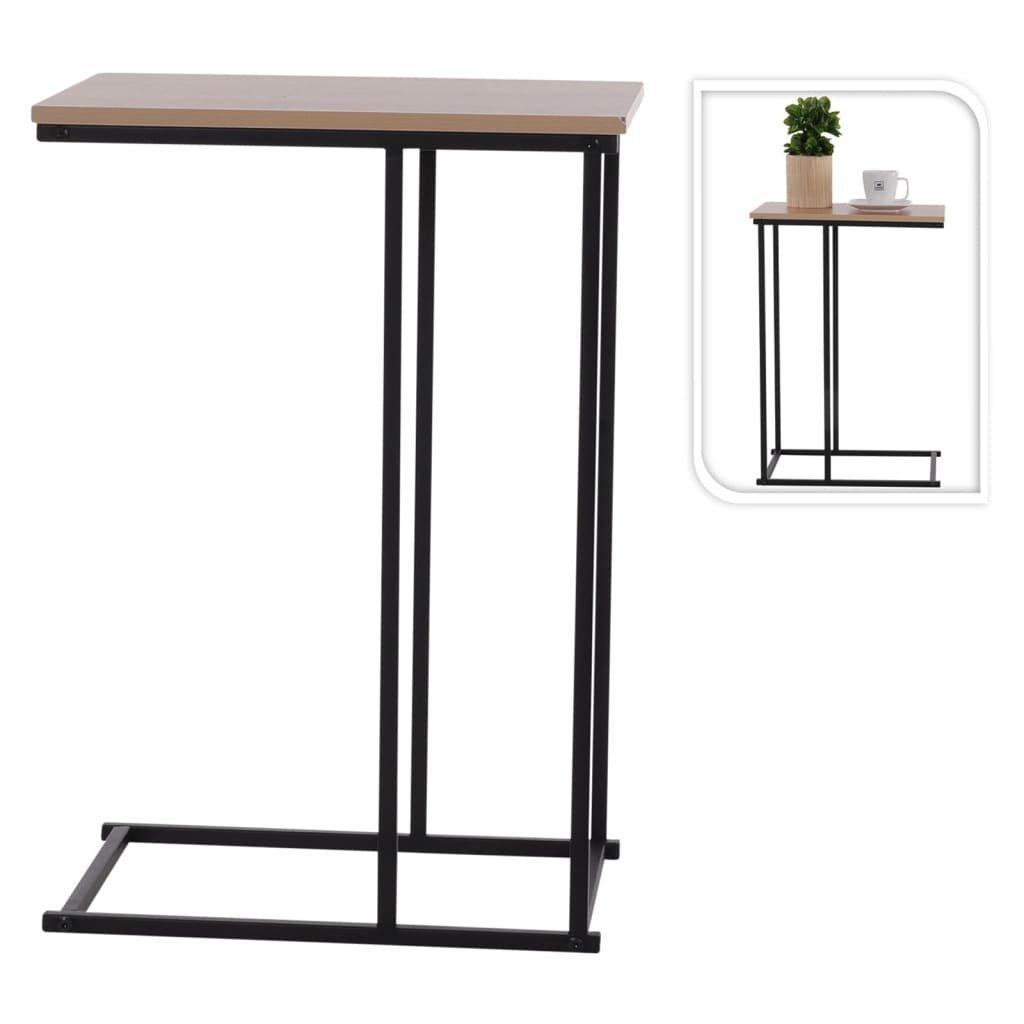 H&S Collection Side Table with MDF Top Natural and Black