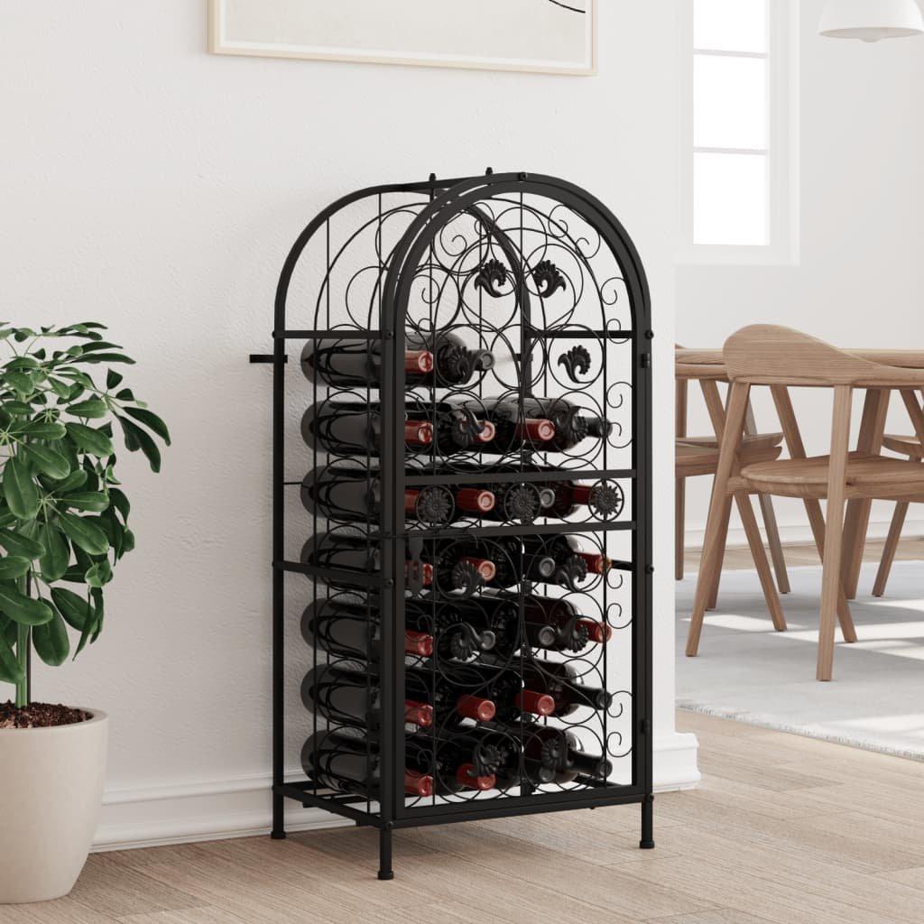 Wine Rack for 33 Bottles Black 45x36x100 cm Wrought Iron