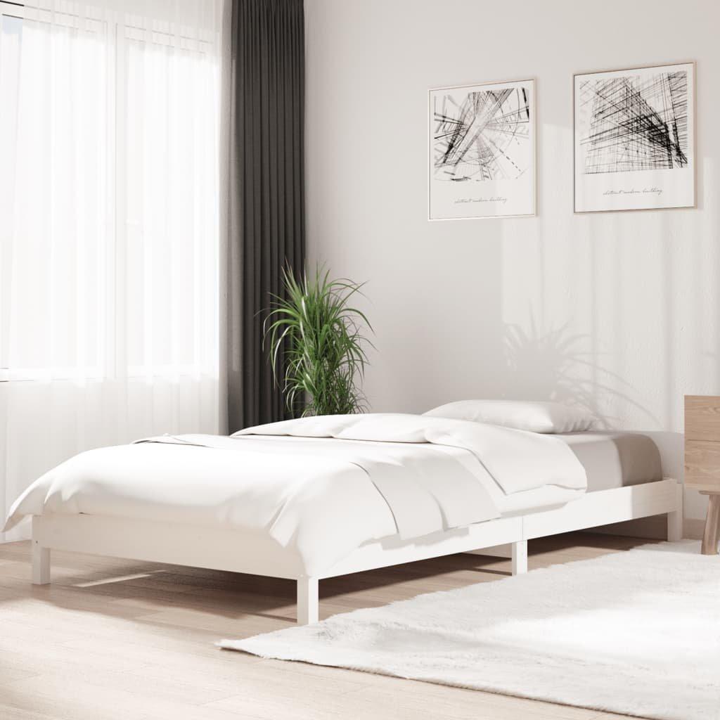 Stack Bed White 90x190 cm Solid Wood Pine