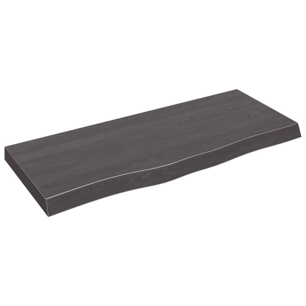 Wall Shelf Dark Grey 100x40x(2-6) cm Treated Solid Wood Oak