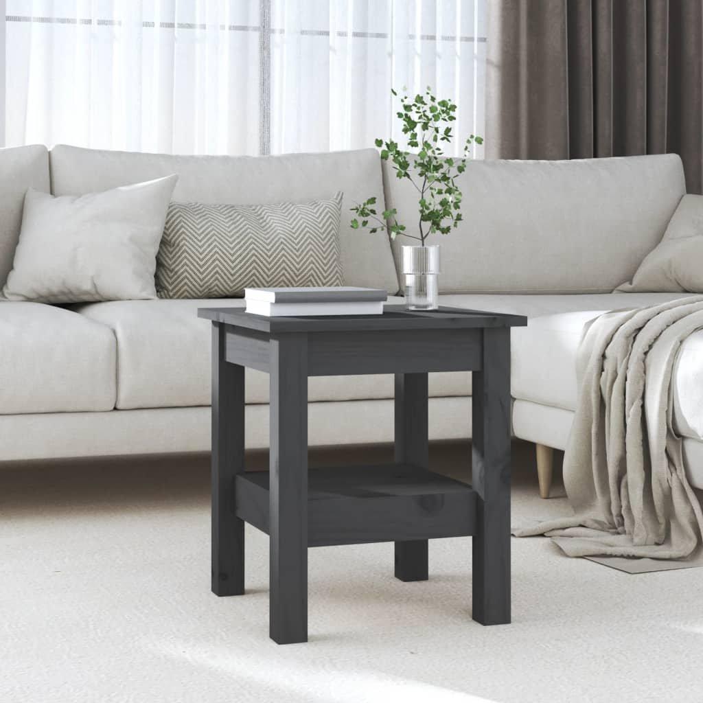 Coffee Table Grey 35x35x40 cm Solid Wood Pine