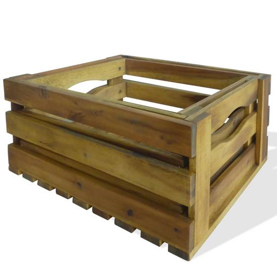Berkfield Home Apple Crate Set 2 Pieces Solid Acacia Wood 2