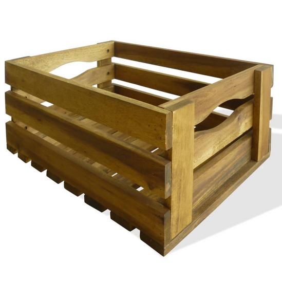 Berkfield Home Apple Crate Set 2 Pieces Solid Acacia Wood 4