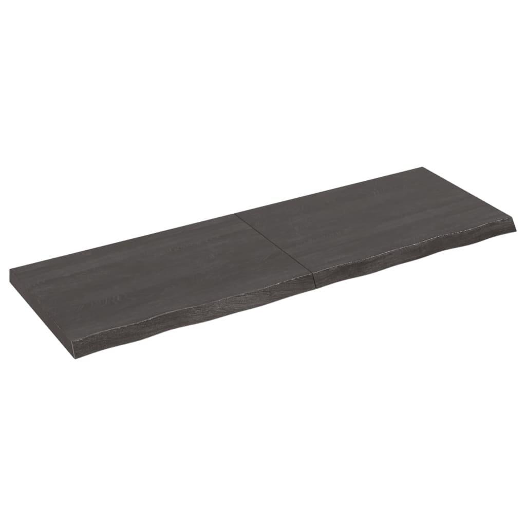 Wall Shelf Dark Grey 120x40x(2-4) cm Treated Solid Wood Oak