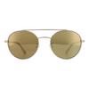 Police Round Light Gold Crystal Grey Brown Gold Mirror Sunglasses thumbnail 1