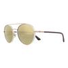 Police Round Light Gold Crystal Grey Brown Gold Mirror Sunglasses thumbnail 2