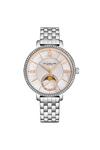 STÜHRLING Original 4038 Women's Moonphase Watch Crystal Studded Bezel, and Mother-of-Pearl Dial with Stainless Steel Link Bracelet thumbnail 1