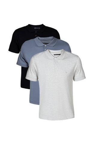 Product 3 Pack Cotton Blend Polo Shirts Blue
