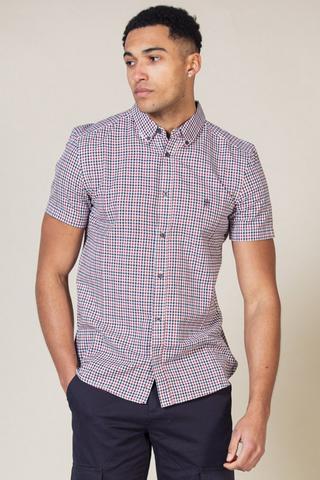 Product Cotton Short Sleeve Gingham Shirt Red