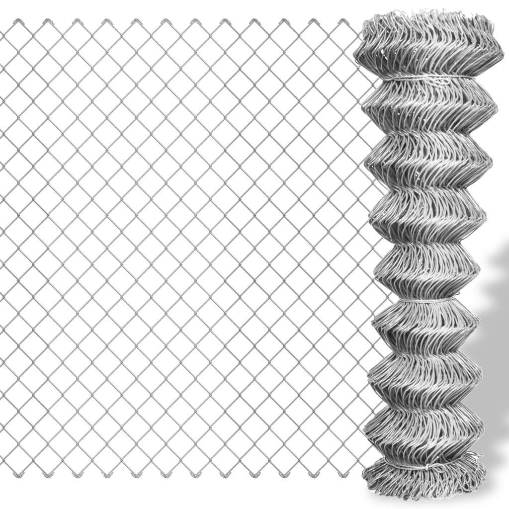 Chain Link Fence Galvanised Steel 15x1.25 m Silver
