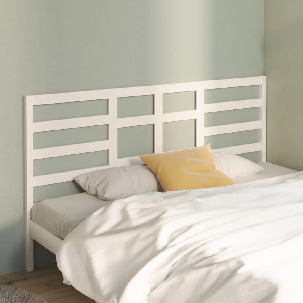Bed Headboard White 186x4x104 cm Solid Wood Pine