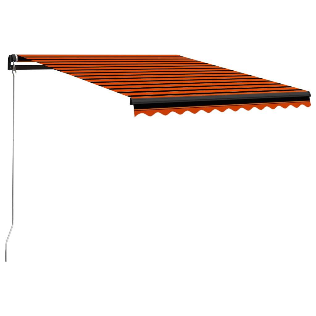 Manual Retractable Awning 350x250 cm Orange and Brown