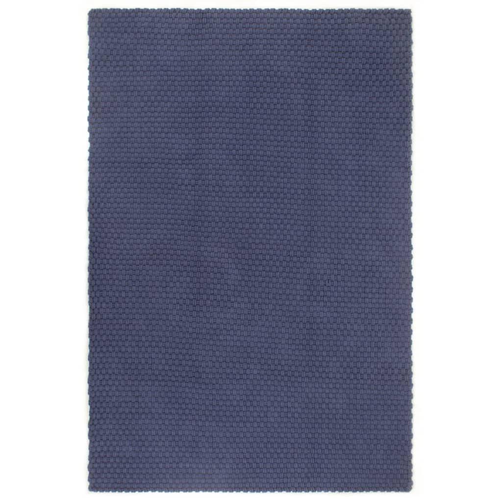 Rug Rectangular Navy Blue 120x180 cm Cotton