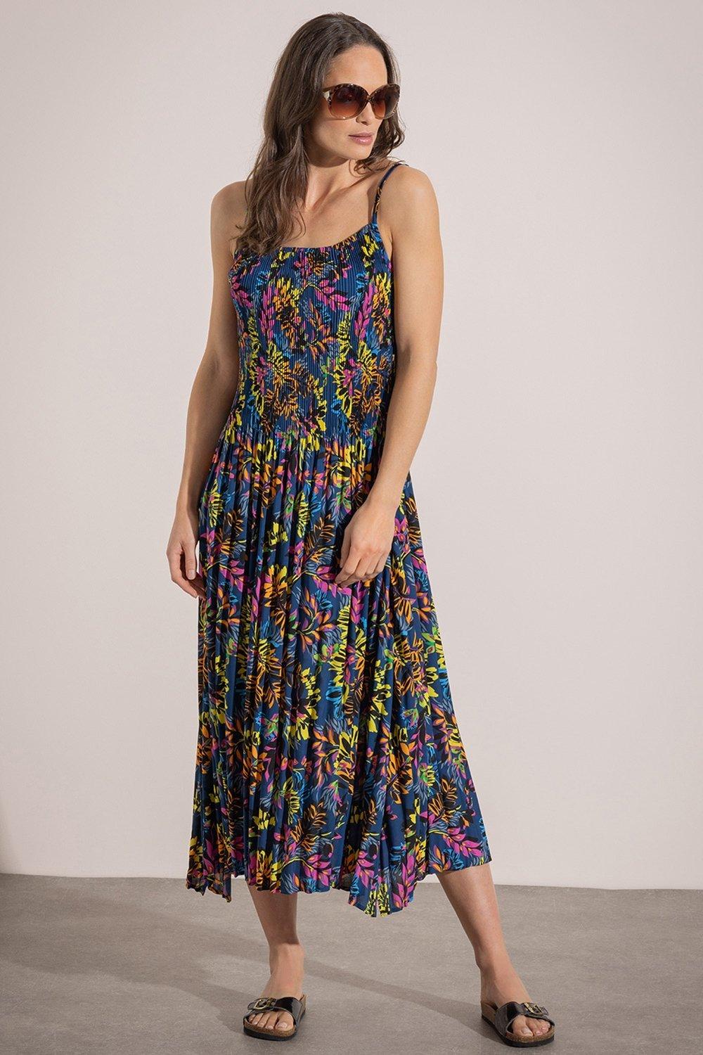 Dresses | Floral Print Strappy Maxi Dress | Klass.