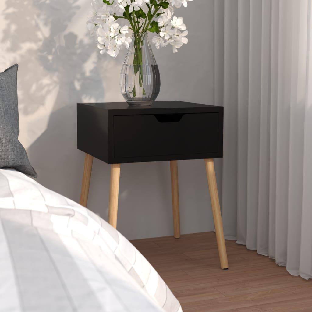 Bedside Cabinet Black 40x40x56 cm Engineered Wood