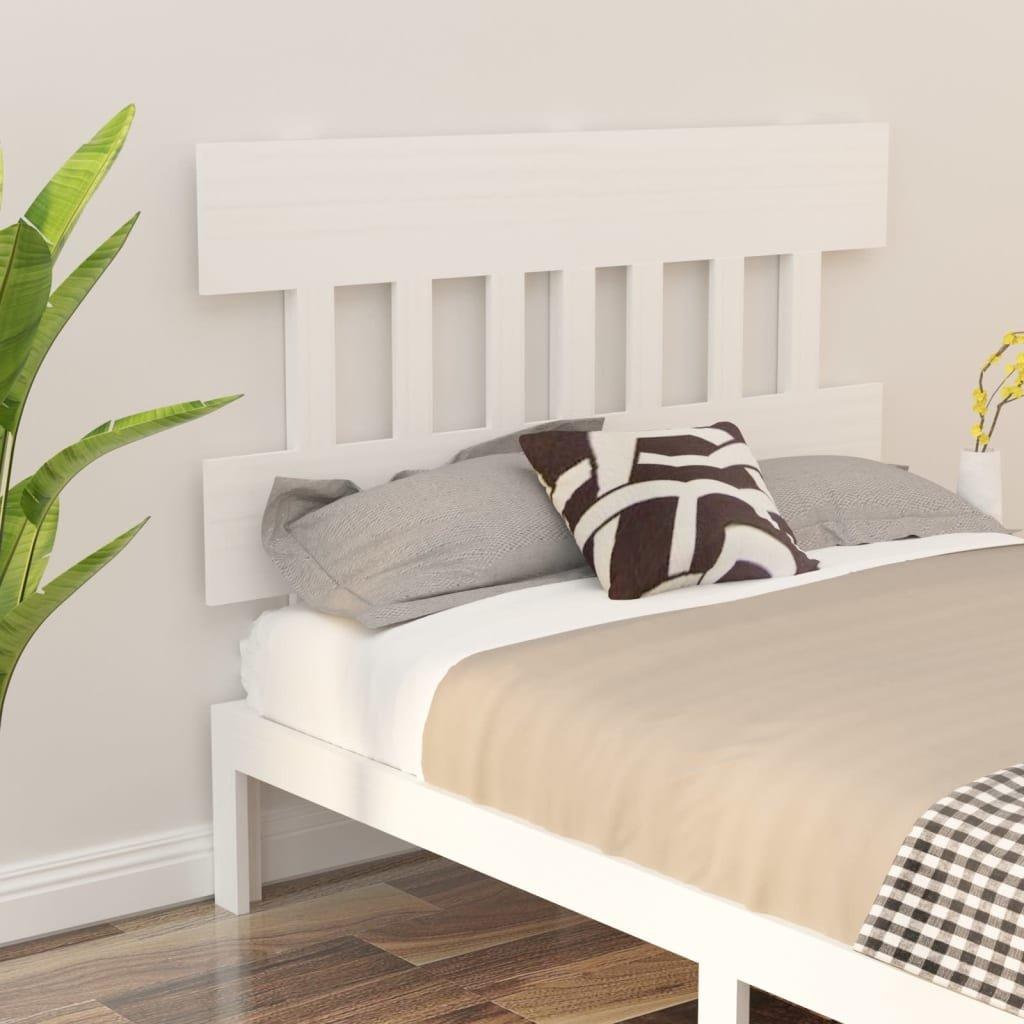Bed Headboard White 203.5x3x81 cm Solid Wood Pine