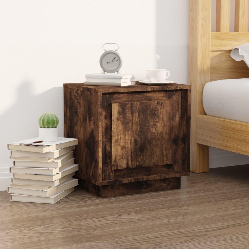 Bedside Cabinet Smoked Oak 44x35x45 cm Engineered Wood