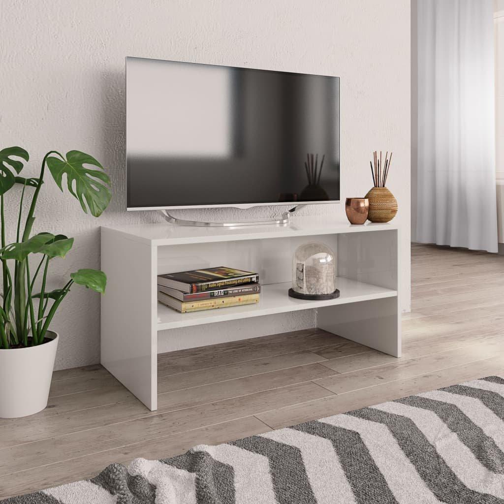 TV Cabinet High Gloss White 80x40x40 cm Engineered Wood