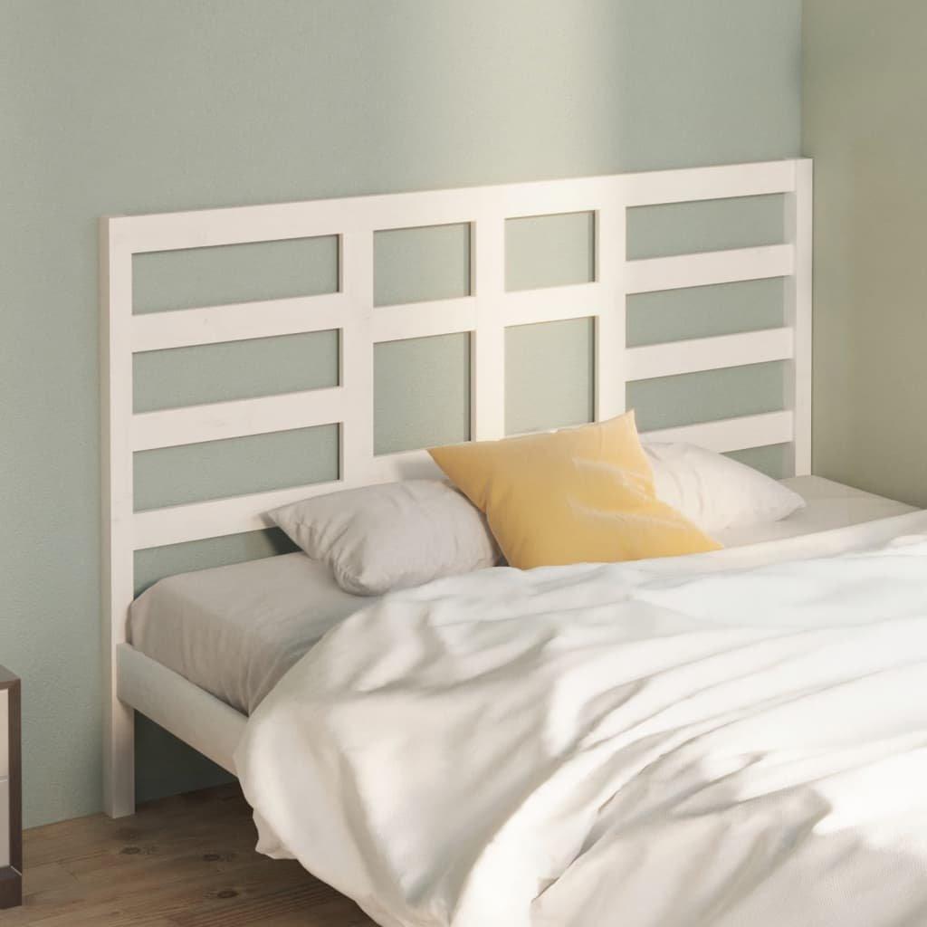 Bed Headboard White 146x4x104 cm Solid Wood Pine