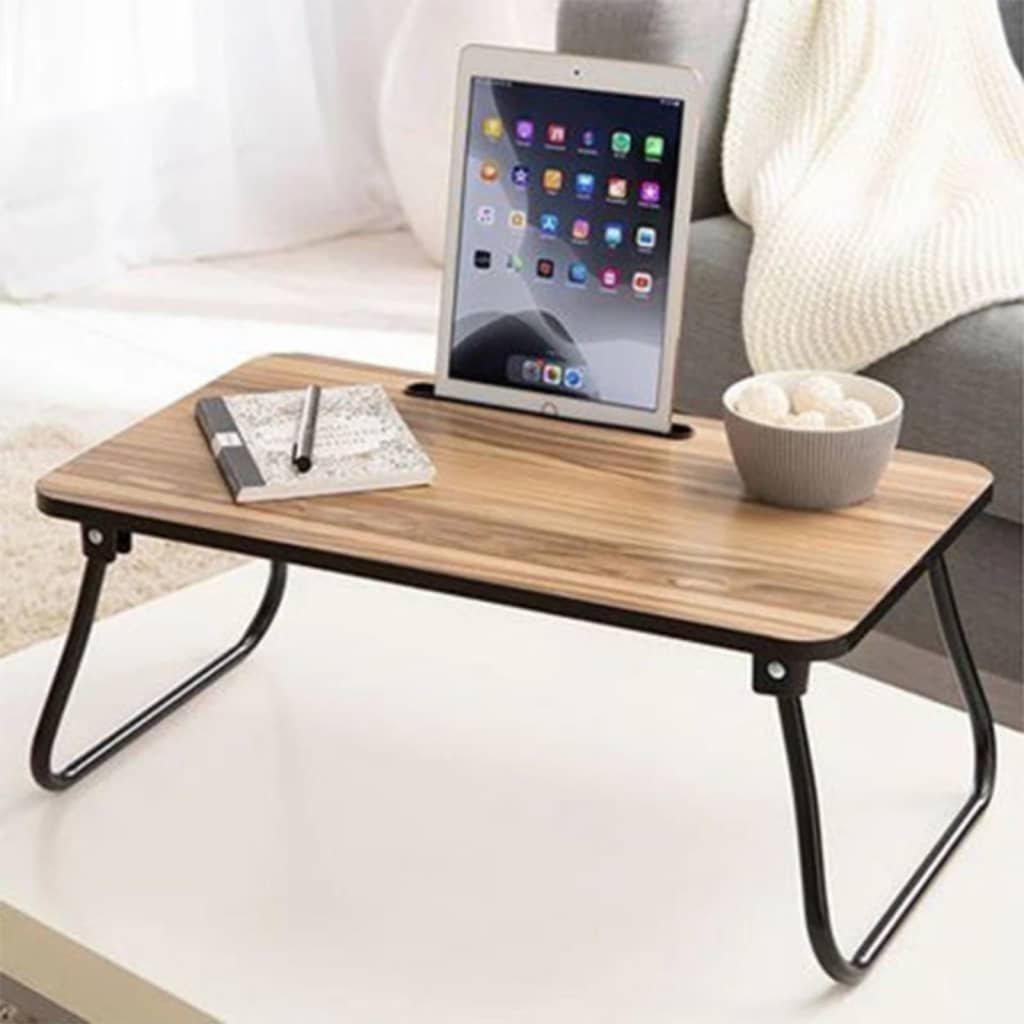Excellent Houseware Bed Table Foldable Natural and Black