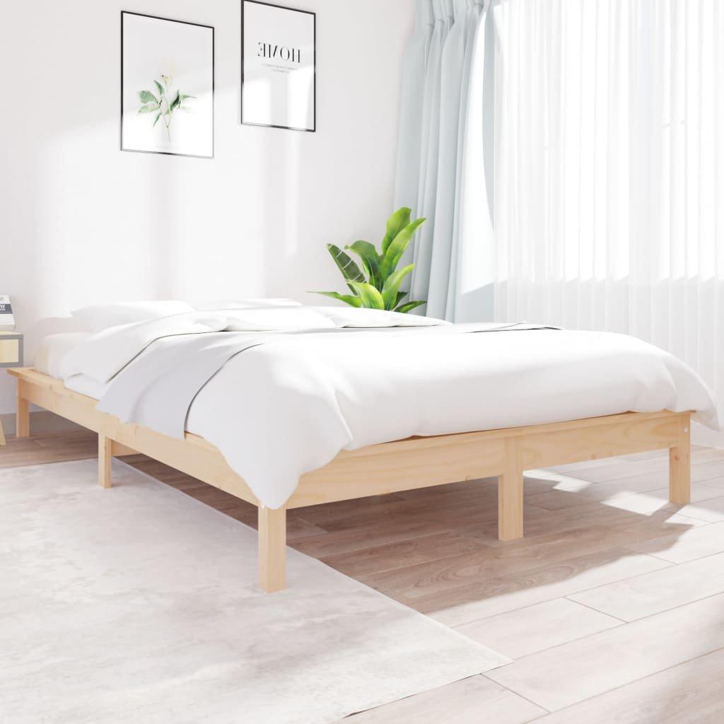 Bed Frame 180x200 cm Super King Size Solid Wood Pine