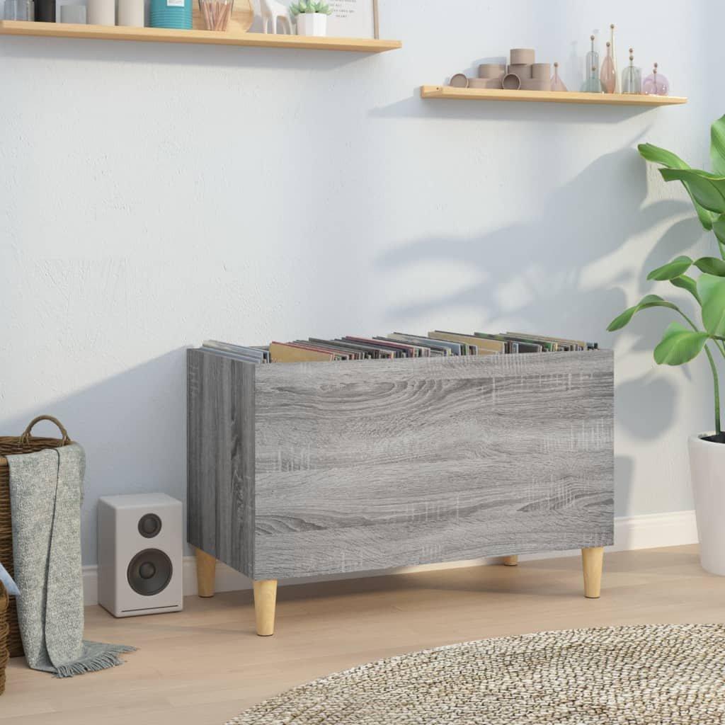 Record Cabinet Grey Sonoma 74.5x38x48 cm Engineered Wood