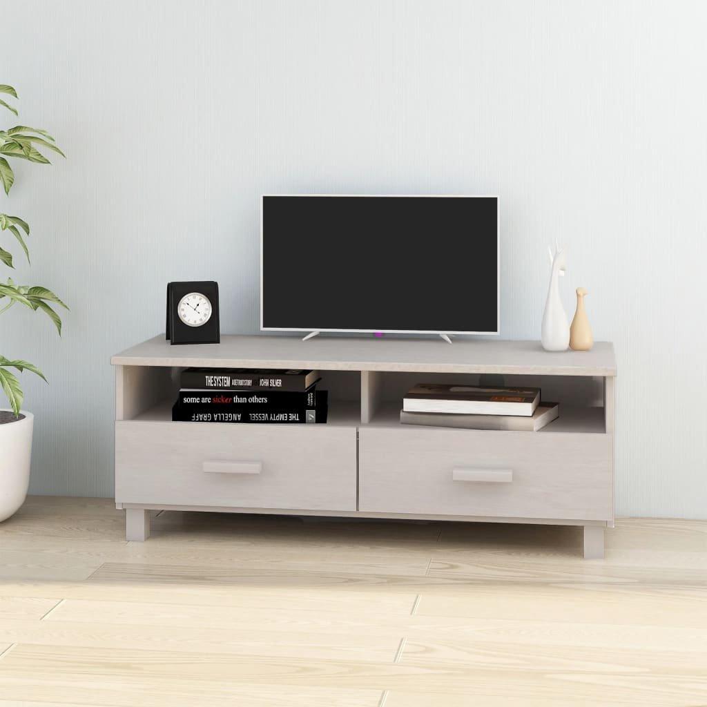 TV Cabinet HAMAR White 106x40x40 cm Solid Wood Pine