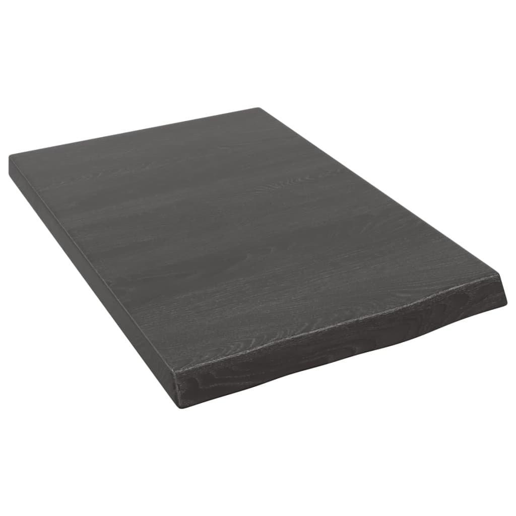 Wall Shelf Dark Grey 40x60x(2-4) cm Treated Solid Wood Oak