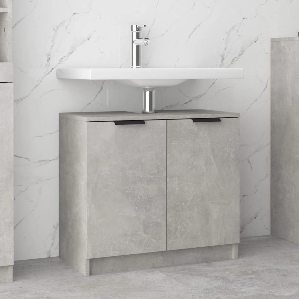 Bathroom Cabinet Concrete Grey 64.5x33.5x59 cm Engineered Wood