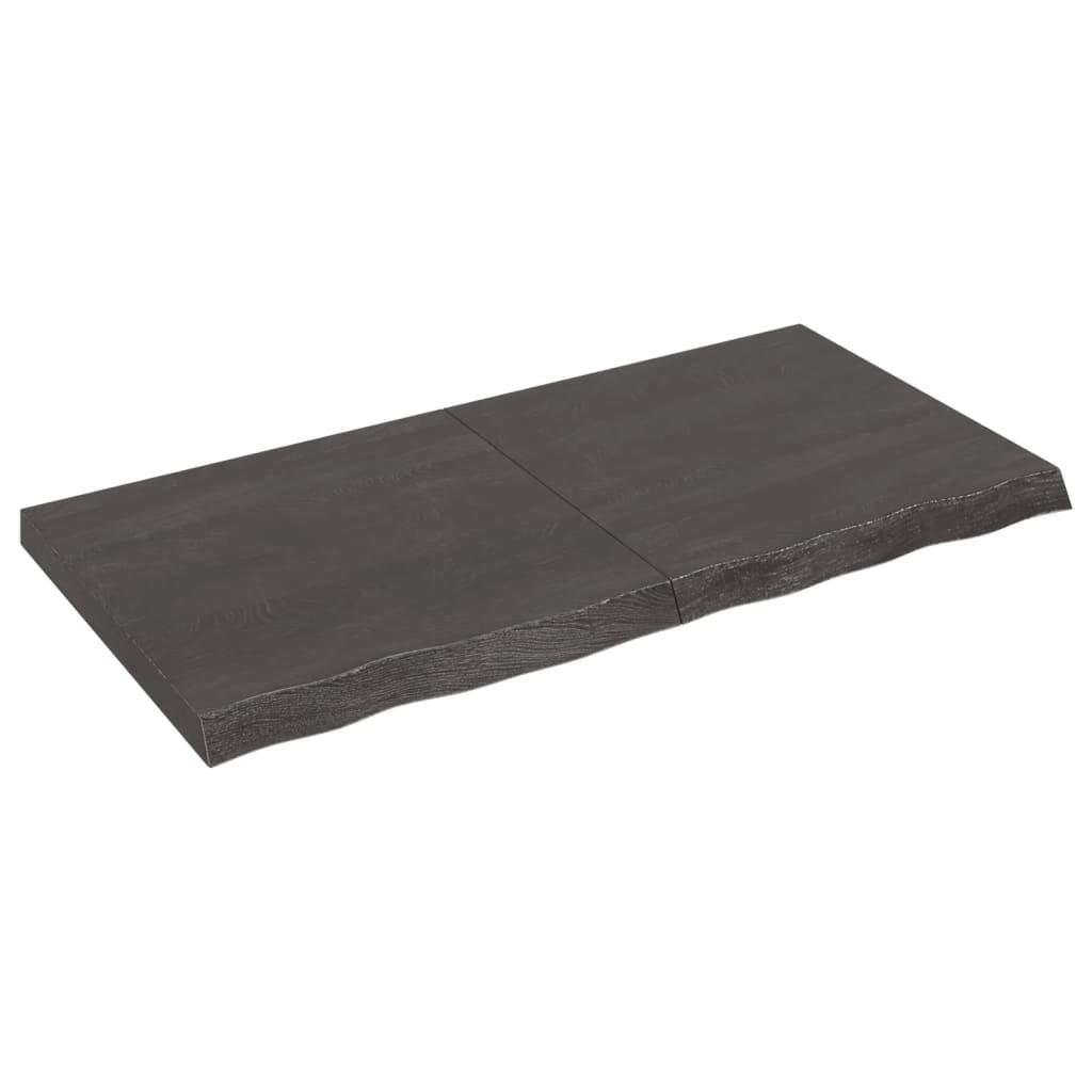 Wall Shelf Dark Grey 120x60x(2-6) cm Treated Solid Wood Oak