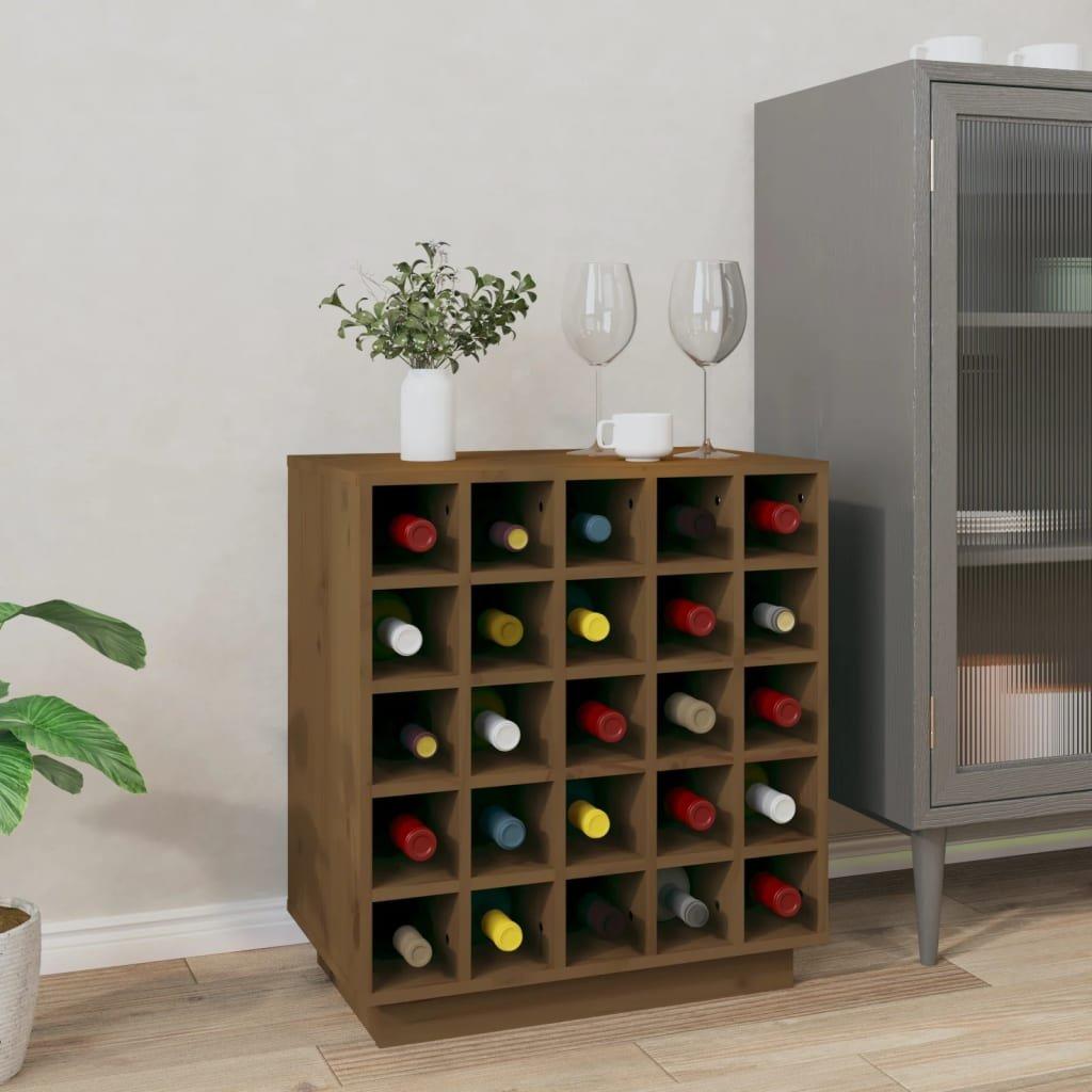 Wine Cabinet Honey Brown 55.5x34x61 cm Solid Wood Pine