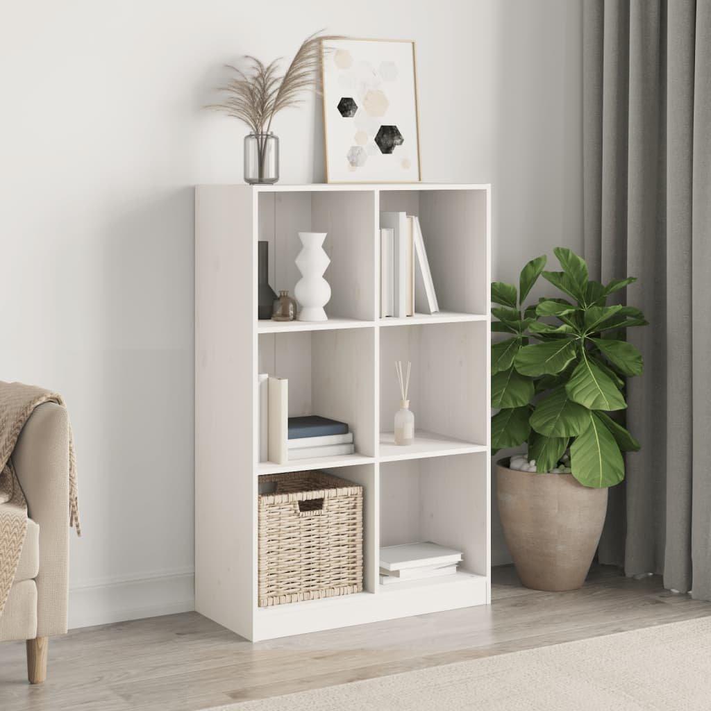 Bookcase White 70x33x110 cm Solid Wood Pine
