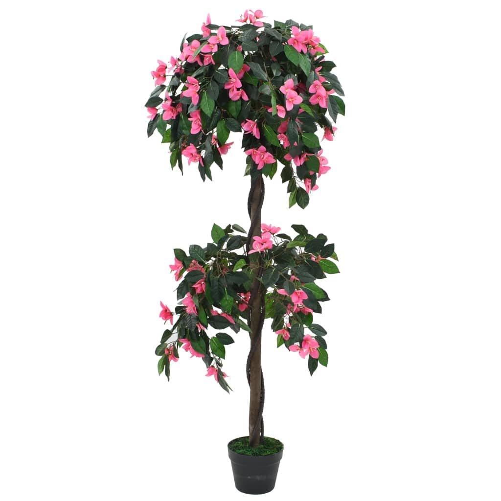 Artificial Rhododendron Plant with Pot 155 cm Green and Pink