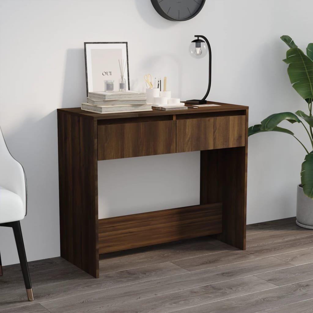 Console Table Brown Oak 89x41x76.5 cm Engineered Wood