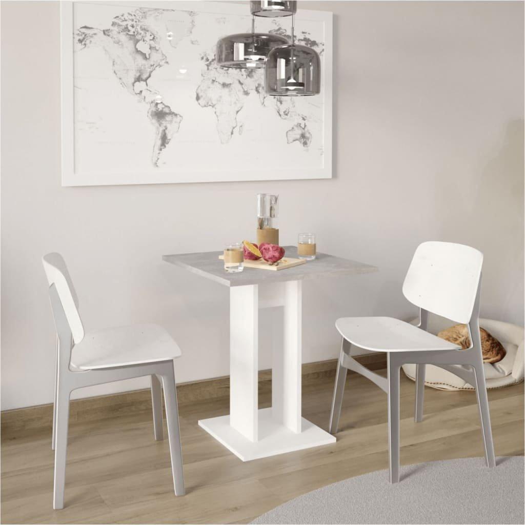 FMD Dining Table 70cm Concrete Grey and White