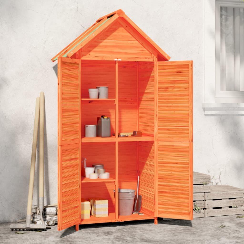 Garden Tool Shed Brown 89x52.5x175 cm Solid Wood Pine