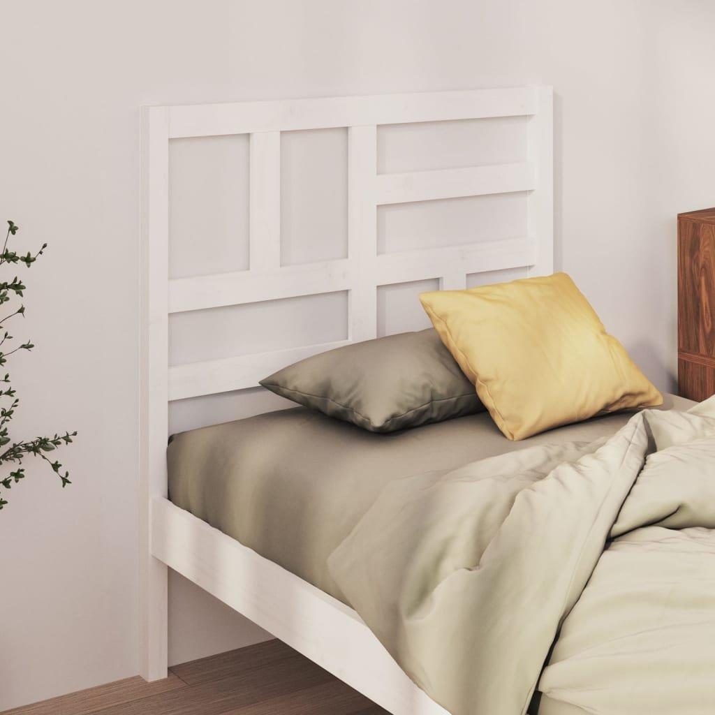 Bed Headboard White 81x4x104 cm Solid Wood Pine