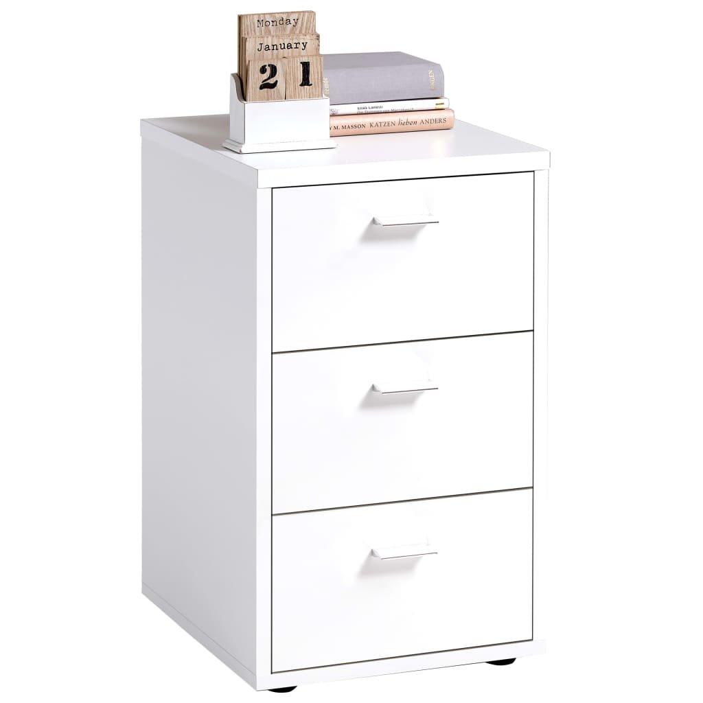FMD Bedside Cabinet with 3 Drawers White