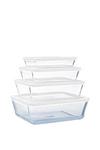 Pyrex 'Cook & Freeze' 4 Piece Glass Rectangular Food Container Set thumbnail 2