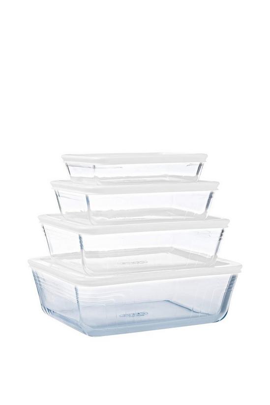 Pyrex 'Cook & Freeze' 4 Piece Glass Rectangular Food Container Set 2