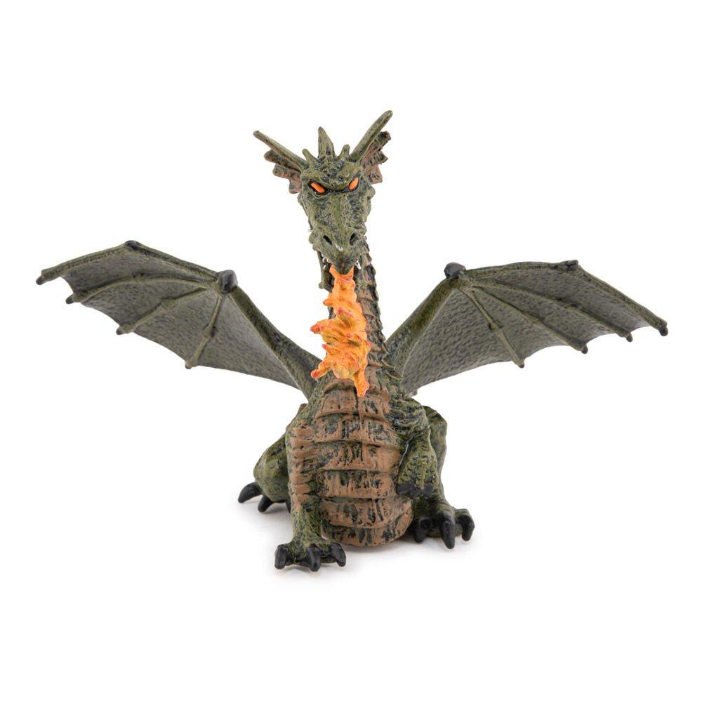 The Enchanted World Green Winged Dragon with Flame Toy Figure, Three Years or Above, Green (39025)
